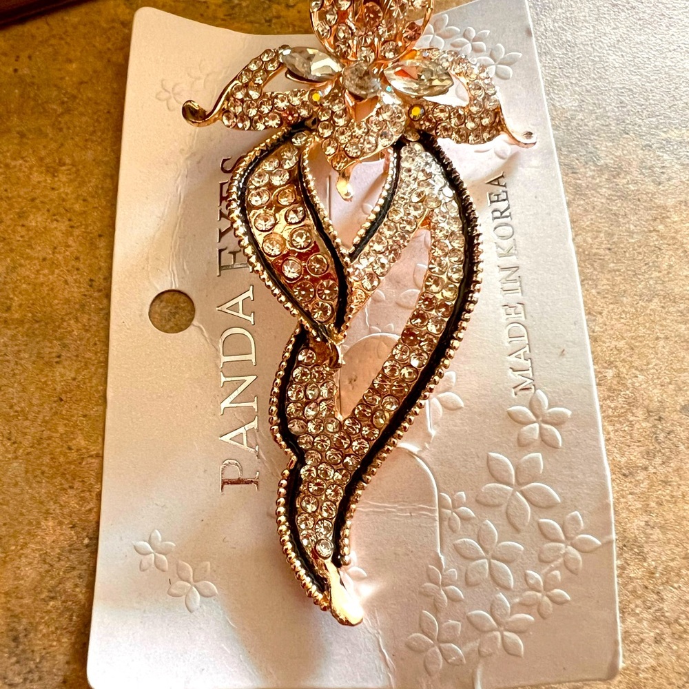 Pandora Gold and Silver Crystal Brooch